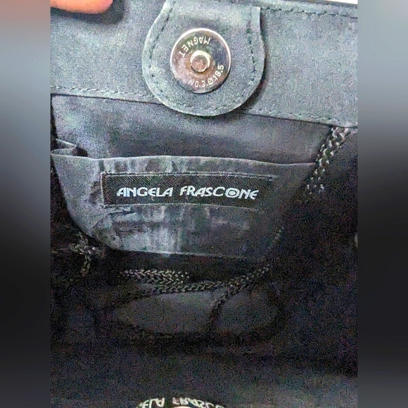 EUC Vintage Angela Frascone Pink Green Blue Black Plaid&Tulip minibag - Picture 5 of 5